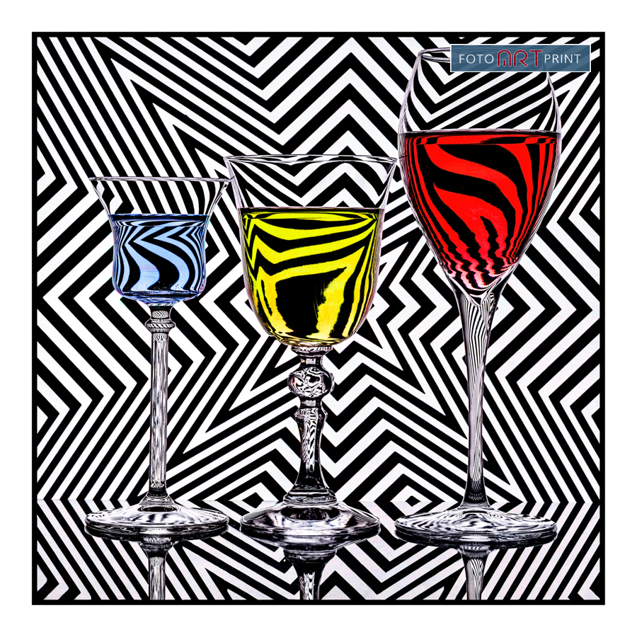 36 Wijnglazen Popart