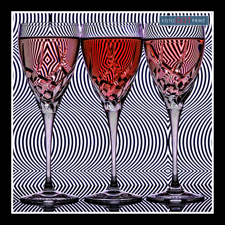 37 Drie Glazen Popart